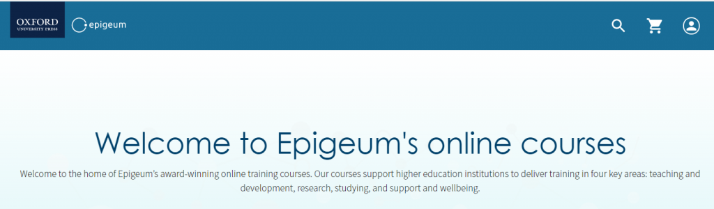 Image of Epigeum welcome page