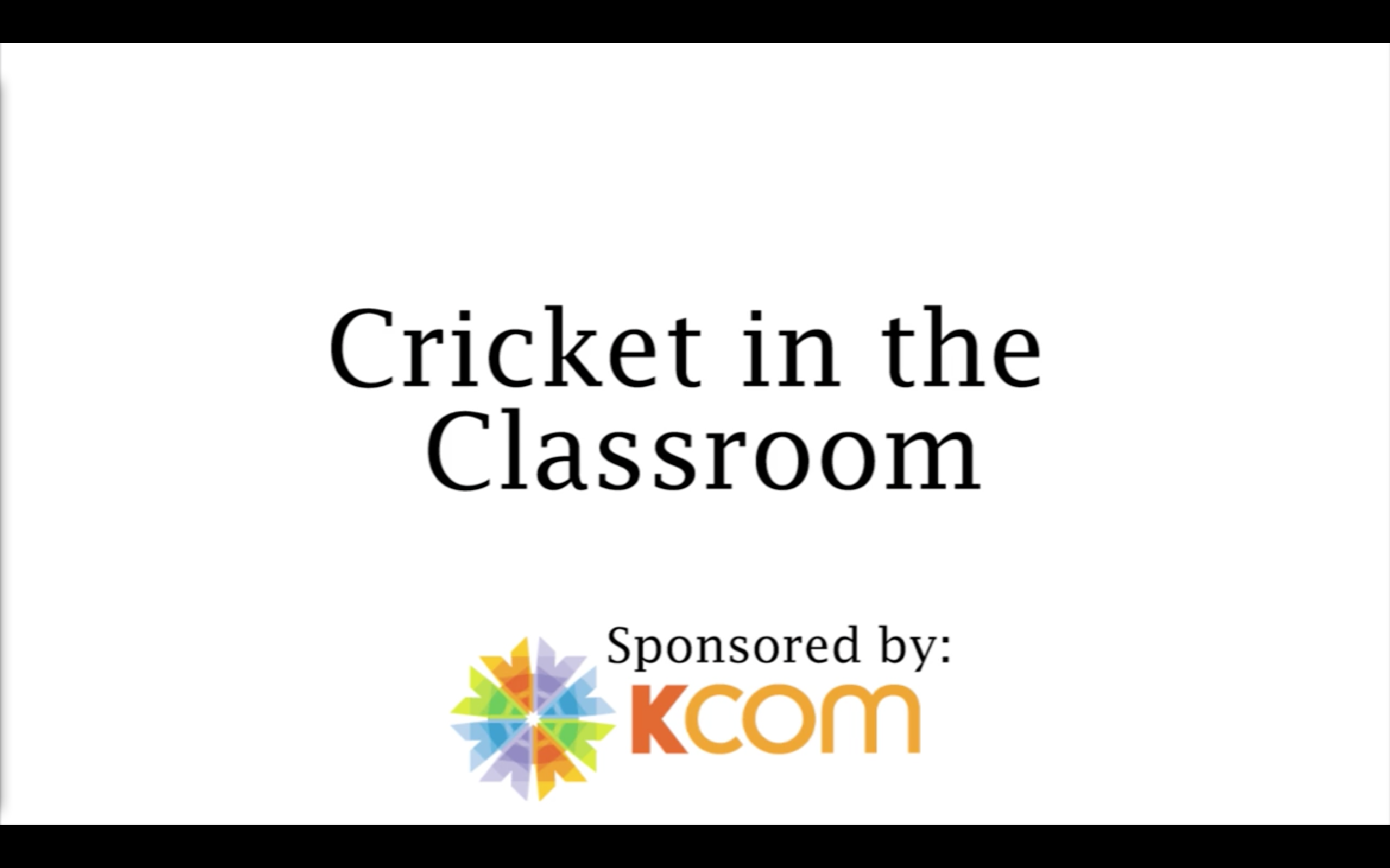 Cricket in the Classroom