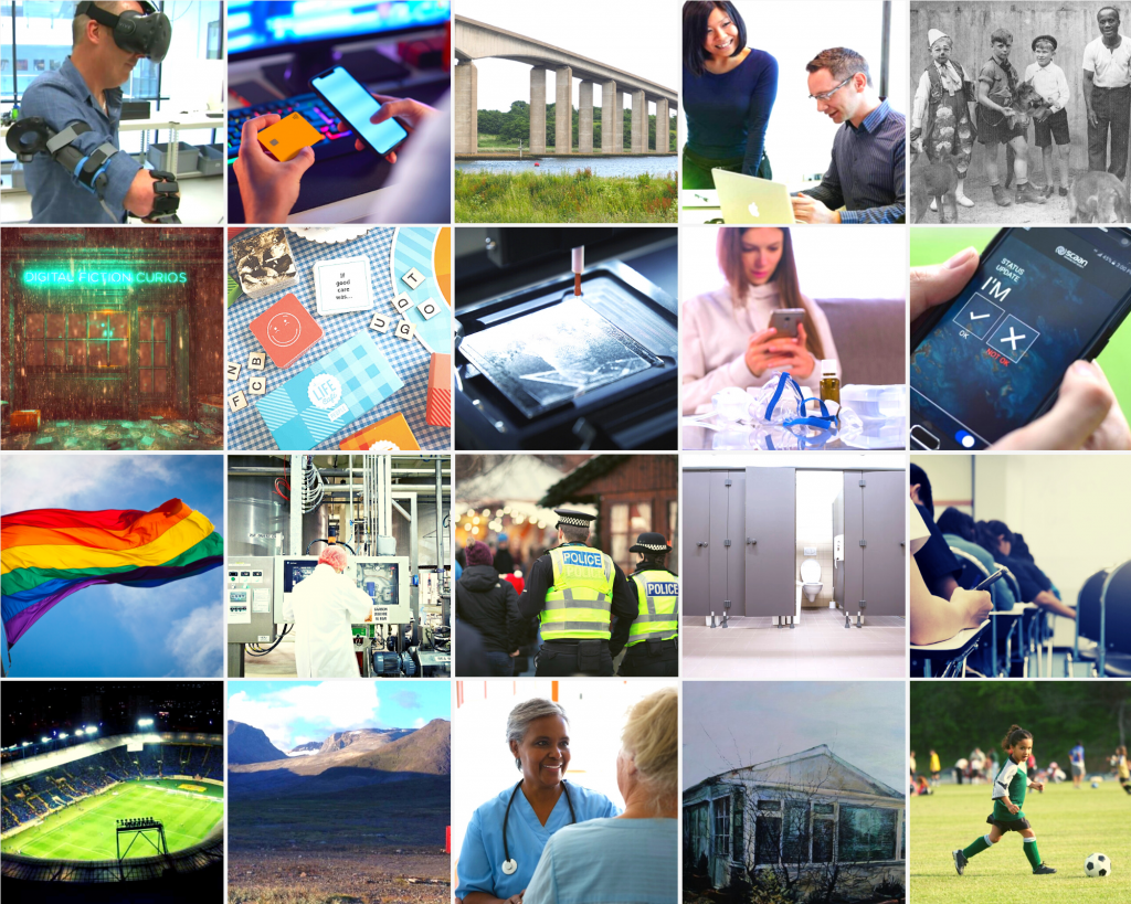 A collage of a selection of images representing our REF2021 Impact Case Studies