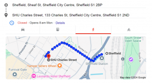 map from train station to charles st