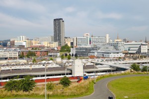 Sheffield, as viewed from the hill behind the railway station